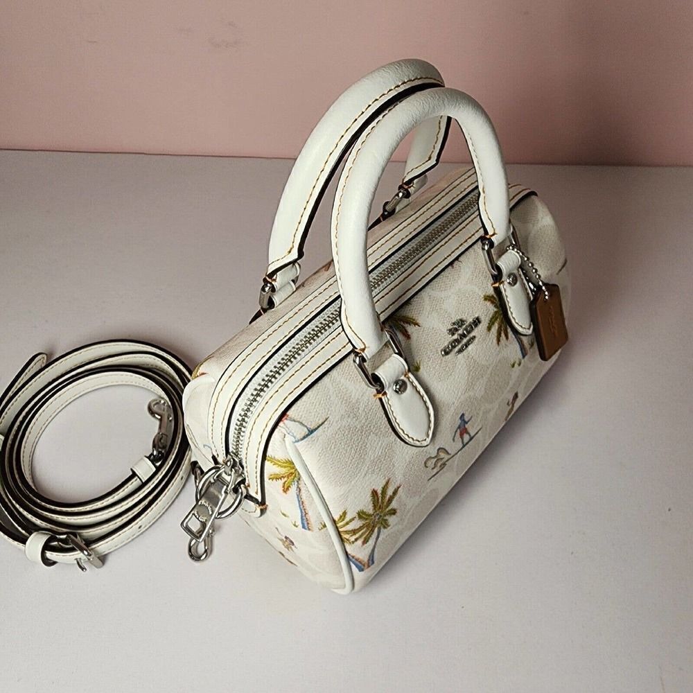 NWT COACH CK164 Rowan Satchel Signature Canvas Hula Hawaiian Print - Picture 4 of 8